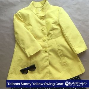 Talbots Sunny Yellow Swing Coat